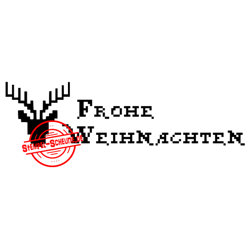 Stempel-Scheune Gummistempel 217 - Frohe Weihnachten Rentier Hirsch Pixel Motiv