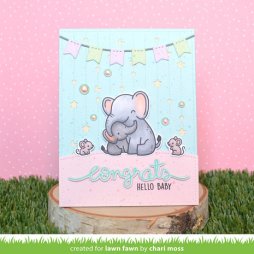 Lawn Fawn Stempelset Clear Stamps Elephant Parade - Elefant Baby Kind Geburt