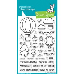 Lawn Fawn Stempelset Clear Stamps Fly High - Hei&szlig;luftballon Geburtstag Party