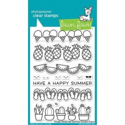 Lawn Fawn Stempelset Clear Stamps Simply celebrate summer - Eis Melone Ananas