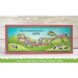 Lawn Fawn Stempelset Clear Stamps Crazy Antics - Picknick Maus Essen Somme Natur