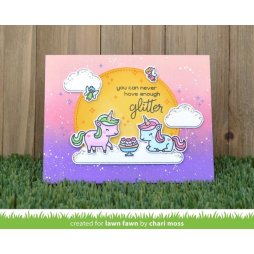 Lawn Fawn Stempelset Clear Stamps Unicorn Picnic Picknick Einhorn Glitzer Elfe