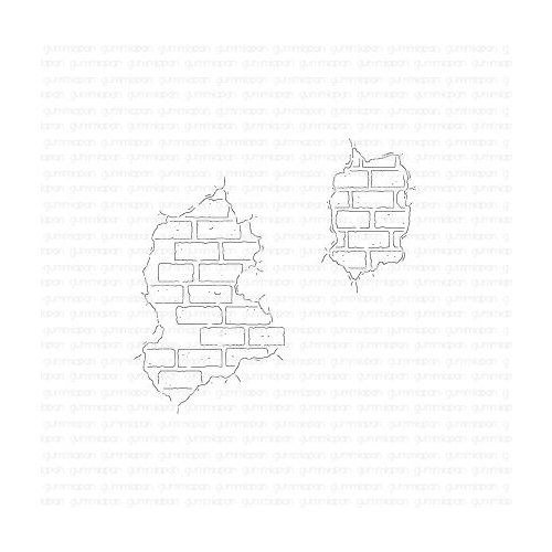 Gummiapan Stanzschablone D230314 - Brick Wall Wand Ziegelmauer Hintergrund Stein