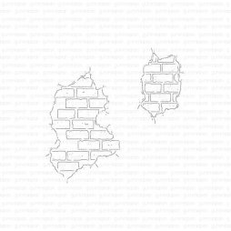 Gummiapan Stanzschablone D230314 - Brick Wall Wand...