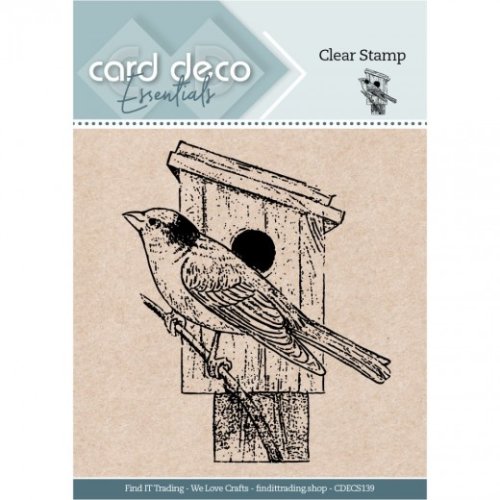 Card Deco Clear Stamp Essentials CDECS139 - Vogelhaus Vogel Meise Natur Fl&uuml;gel