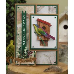 Card Deco Clear Stamp Essentials CDECS139 - Vogelhaus Vogel Meise Natur Fl&uuml;gel