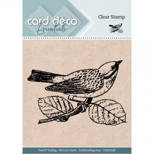 Card Deco Clear Stamp Essentials CDECS138 - Vogel Meise Ast Baum Tier Fl&uuml;gel