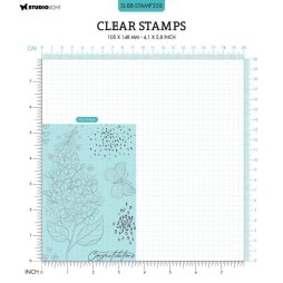 StudioLight Essentials Clear Stamp - Lila Flowers Blume Schmetterling Bl&uuml;te