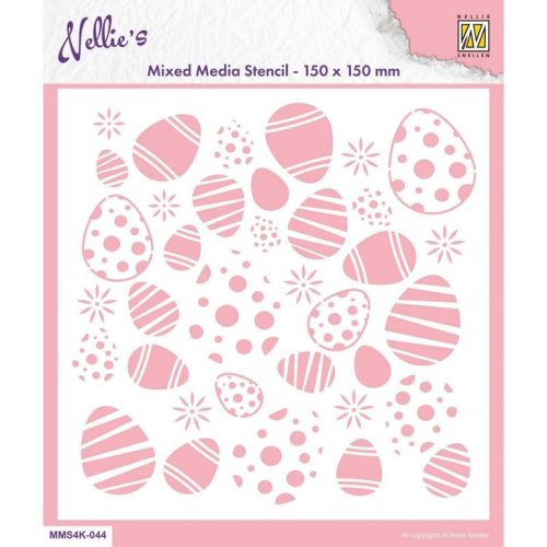 Nellie Snellen Stencil MMS4K-044 - Ostern Osterei Fr&uuml;hling Blume Hintergrund