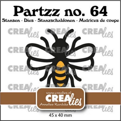 Crealies Stanzschablone CLPartzz64 - Gro&szlig;e Biene Honig Fl&uuml;gel Tier Insekt
