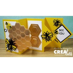 Crealies Stanzschablone CLPartzz63 - 2 Bienen Honig Fl&uuml;gel Tier Insekt Bee