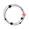Stempel-Scheune Gummistempel 29 - Sternenkreis Sterne Kreis Cricle Staub Ringe