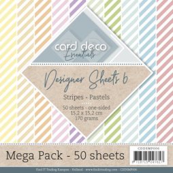Card Deco Essentials Paper Pad Stripes - 15 x 15 cm 50...