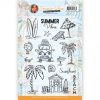 Yvonne Creations Clear Stamps - Sommer Strand Palme Urlaub Sonne Meer Muschel