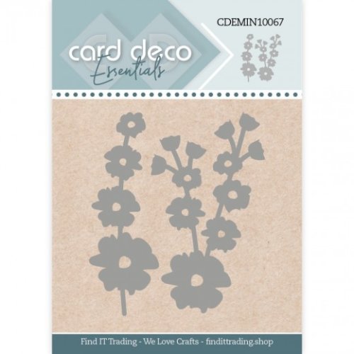 Card Deco Stanzschablone CDEMIN10067 - Stockrose Rose Pflanze Blume Natur Bl&uuml;te