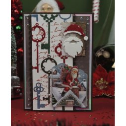 Card Deco Stanzschablone CDEMIN10069 - Santa Weihnachtsmann Bart M&uuml;tze Winter