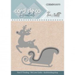 Card Deco Stanzschablone CDEMIN10070 - Schlitten Rentier...