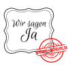 Stempel-Scheune Gummistempel 92 - Label Wir sagen Ja Hochzeit Trauung Punkte