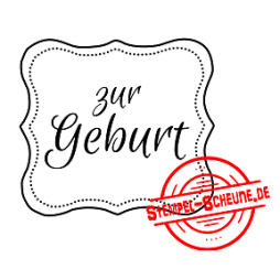 Stempel-Scheune Gummistempel 94 - Label zur Geburt Baby...