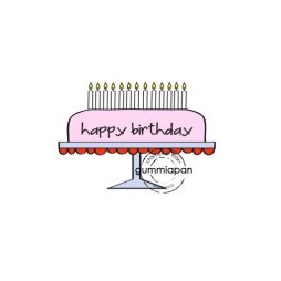 Gummiapan Gummistempel 11050503 - Happy Birthday Torte...
