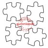 Gummiapan Gummistempel 14030701 - Puzzleteile Puzzle R&auml;tsel 4tlg Motiv Stempel