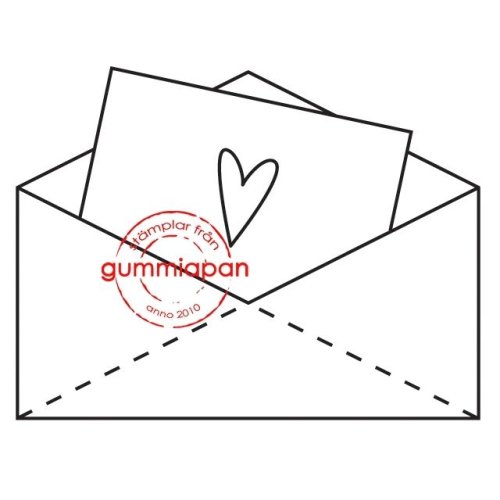 Gummiapan Gummistempel 16020103  Brief Post Umschlag Herz Nachricht &Uuml;berraschung