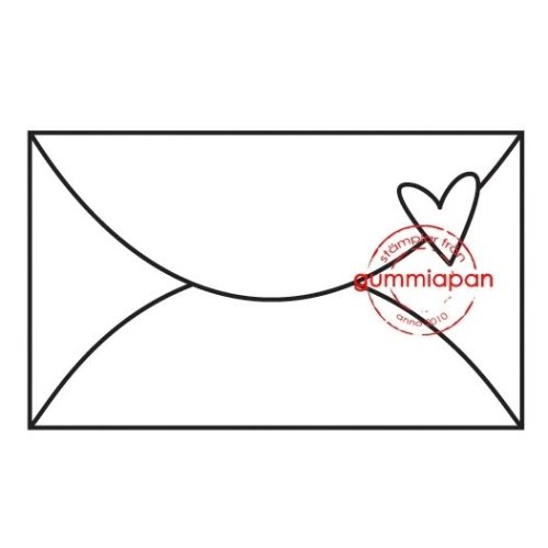 Gummiapan Gummistempel 16020122 - Briefumschlag Kuvert Herz Post Brief Motiv