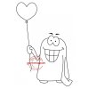 Gummiapan Gummistempel 16020210 - Monster Herz Luftballon Freundschaft Lachen