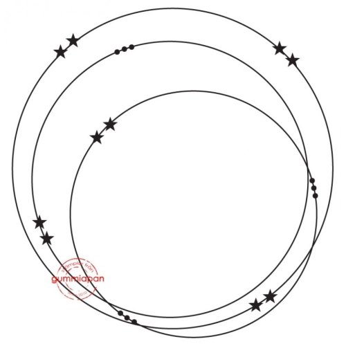 Gummiapan Gummistempel 16090310 - Kreis Sterne Punkte Kreise Circle Staub Motiv