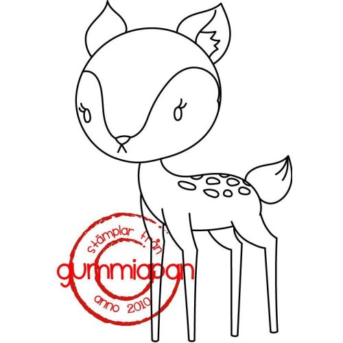 Gummiapan Gummistempel 17090205 - Bambi Wald Tier Rehkitz Rentier Baby S&uuml;&szlig;
