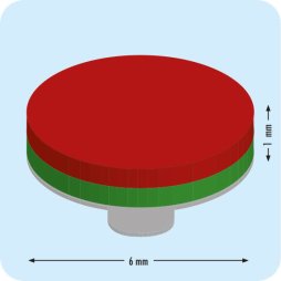 Neodym Scheibenmagnete &Oslash; 6 x 1 mm selbstklebend NdFeB Magnetscheibe Magnete