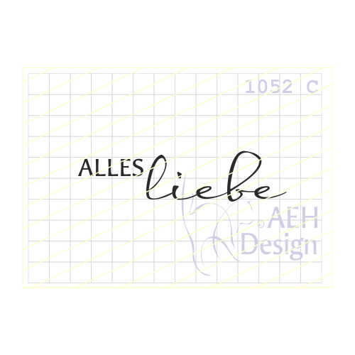 AEH Design Gummistempel 1052C - Alles Liebe Gru&szlig; Gr&uuml;&szlig;e Freundschaft Karte Spruch