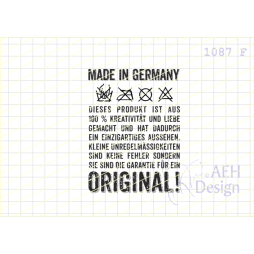 AEH Design Gummistempel 1087F - Made in Germany Label...