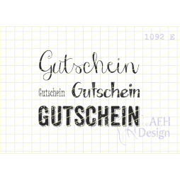 AEH Design Gummistempel 1092E - 4 Gutschein Geschenk...