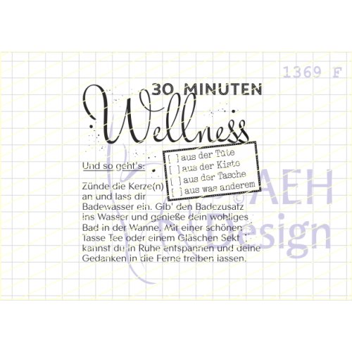 Aeh Design Gummistempel 1369f 30 Minuten Wellness Kerze Baden Entsp 7 95
