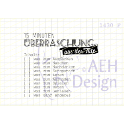 AEH Design Gummistempel 1430F - 15 Minuten...
