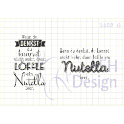 AEH Design Gummistempel 1402G - Nutella Set L&ouml;ffel...