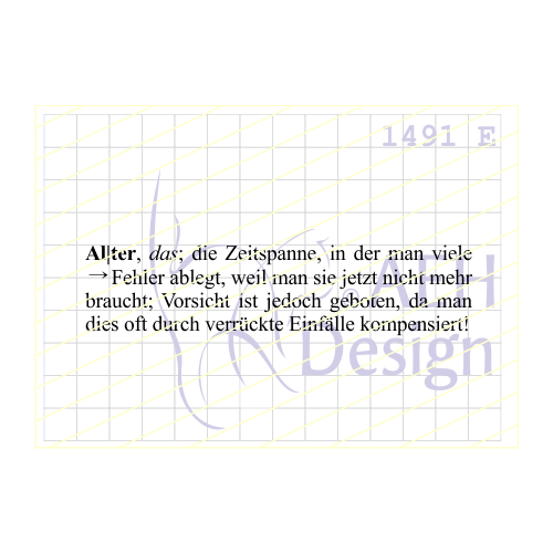 AEH Design Gummistempel 1491E - Alter Duden Definition Geburtstag Humor Zeit