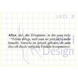 AEH Design Gummistempel 1491E - Alter Duden Definition...
