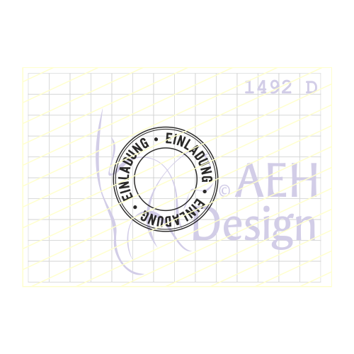 AEH Design Gummistempel 1492D - Einladung Kreis Rund Geburtstag Feier Punkt