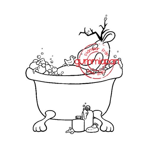 Gummiapan Gummistempel 18010206 - Elch Rentier Badewanne Wasser Ente Shampoo