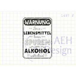 AEH Design Gummistempel 1497F - Warnung Lebenmittel...