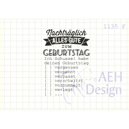 AEH Design Gummistempel 1135F - Nachtr&auml;glich alles...