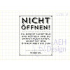 AEH Design Gummistempel 1131F - Nicht &ouml;ffnen Label Geschenk Paket Freude Neugier