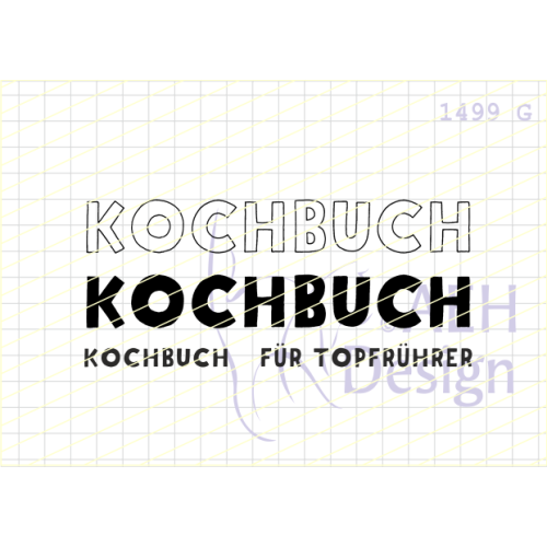AEH Design Gummistempel 1499G - Kochbuch Spruch Kochen Rezept Kochen Topf