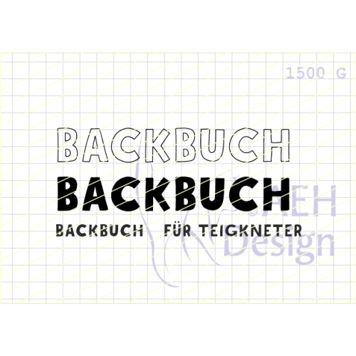 AEH Design Gummistempel 1500G - Backbuch Backen Buch Teig Spruch Rezepte
