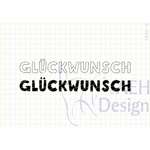 AEH Design Gummistempel 1505G - Herzlichen Gl&uuml;ckwunsch Geburtstag Birthday