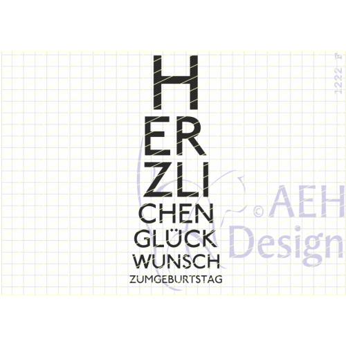 AEH Design Gummistempel 1222F - Herzlichen Gl&uuml;ckwunsch zum Geburtstag Augen