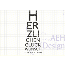 AEH Design Gummistempel 1222F - Herzlichen...