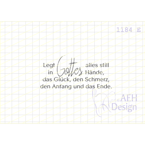 AEH Design Gummistempel 1184E - Gottes H&auml;nde Gl&uuml;ck den Schmerz Anfang und Ende
